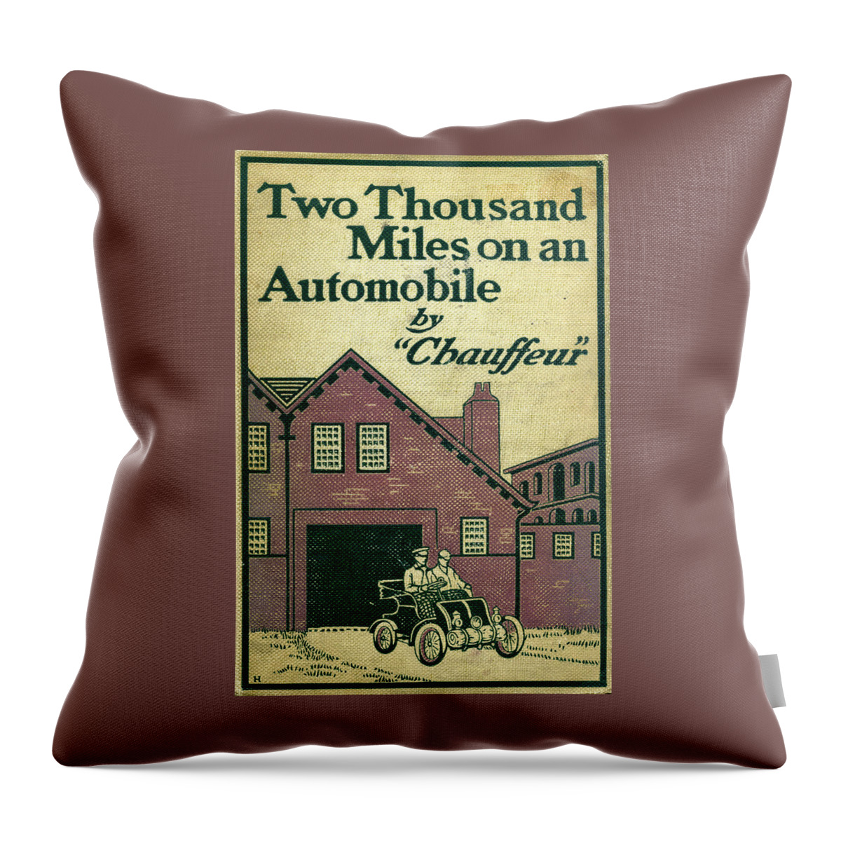 Automobile Throw Pillow featuring the mixed media Cover design for Two Thousand Miles on an Automobile by Edward Stratton Holloway