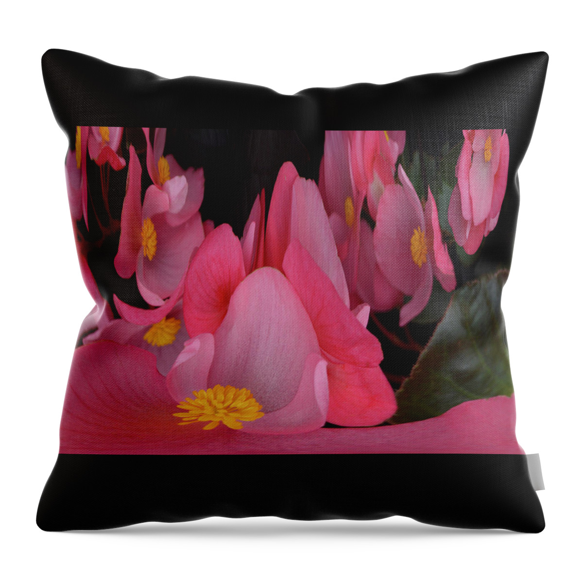 Begonia's Throw Pillow featuring the photograph Creation of Begonia's by Terence Davis