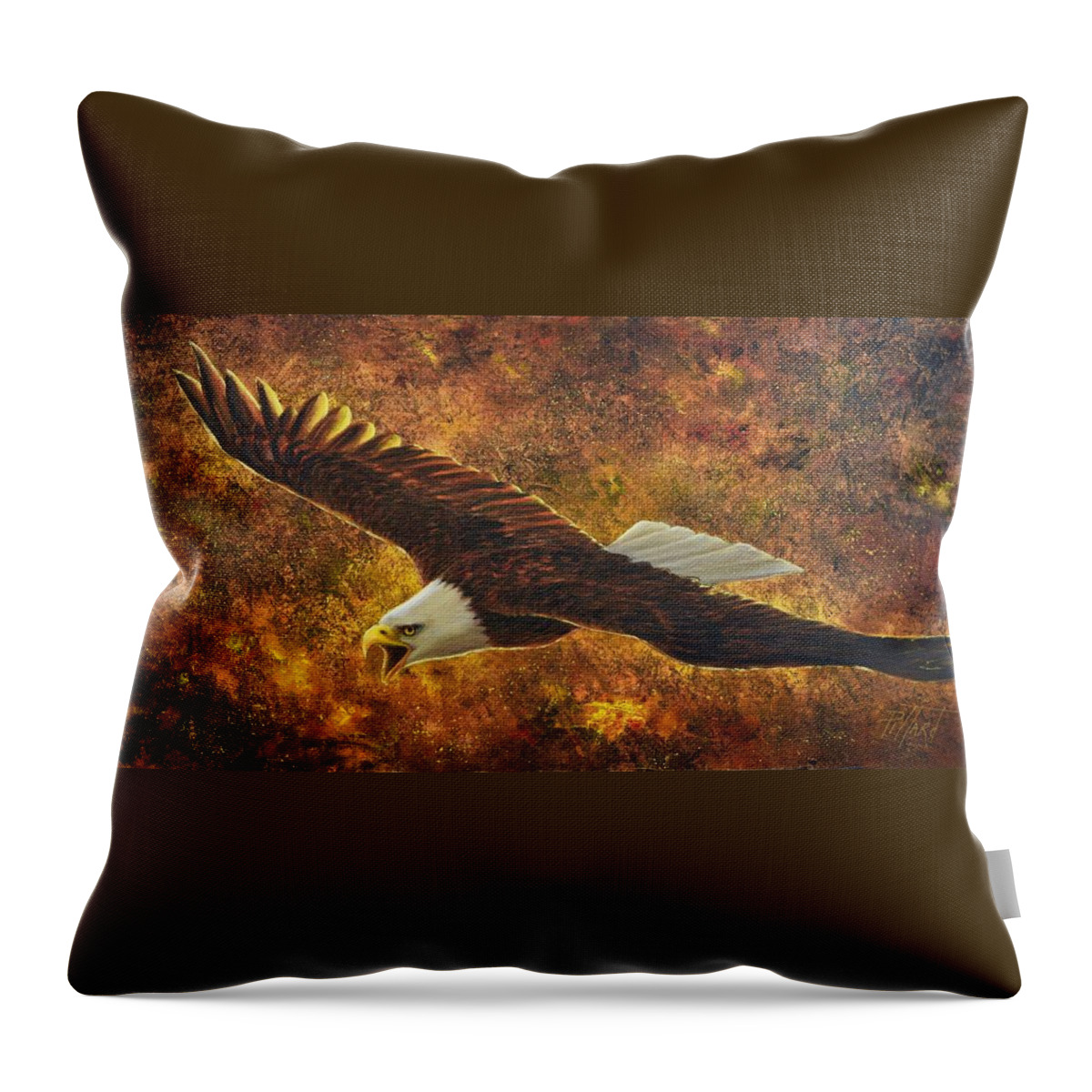 Eagle Throw Pillow featuring the painting Cry of the heart by Lynne Pittard