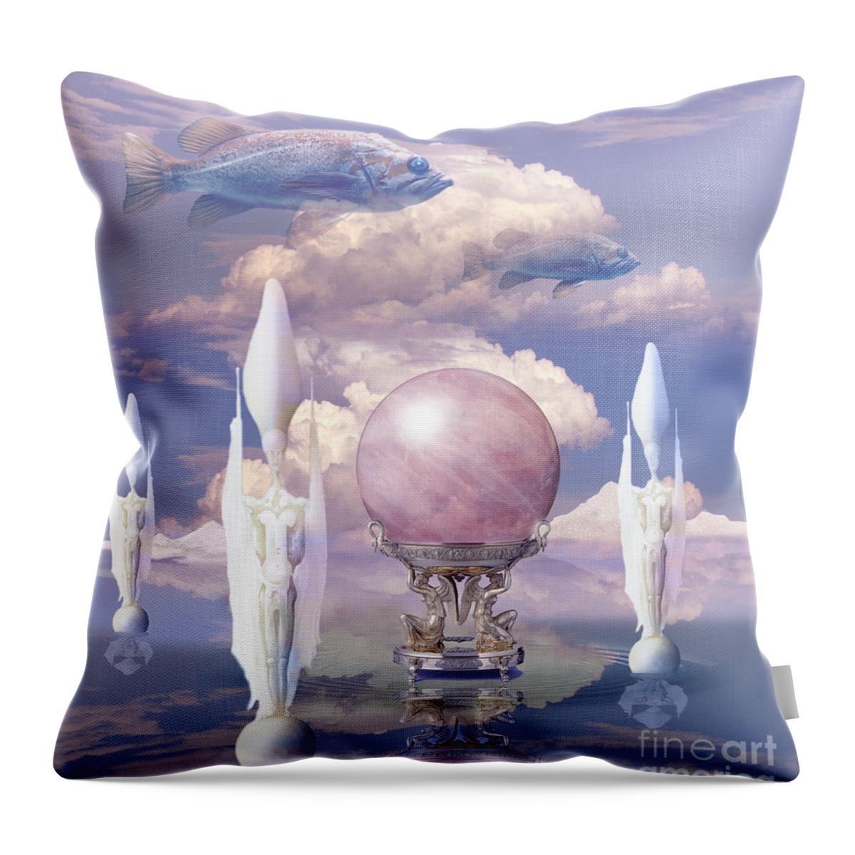 Crystal Ball Throw Pillow featuring the digital art Crystal ball by Alexa Szlavics