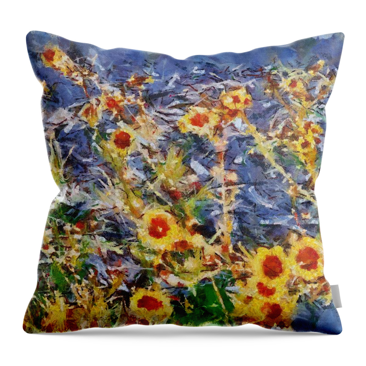 Daisies Throw Pillow featuring the mixed media Daisies by Christopher Reed