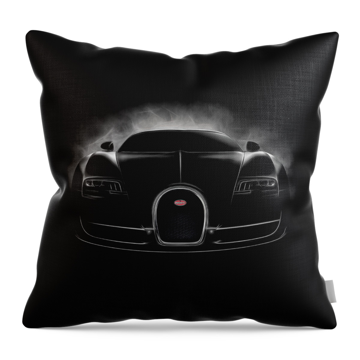Bugatti Throw Pillow featuring the digital art Bugatti Veyron Vitesse in Black by Douglas Pittman