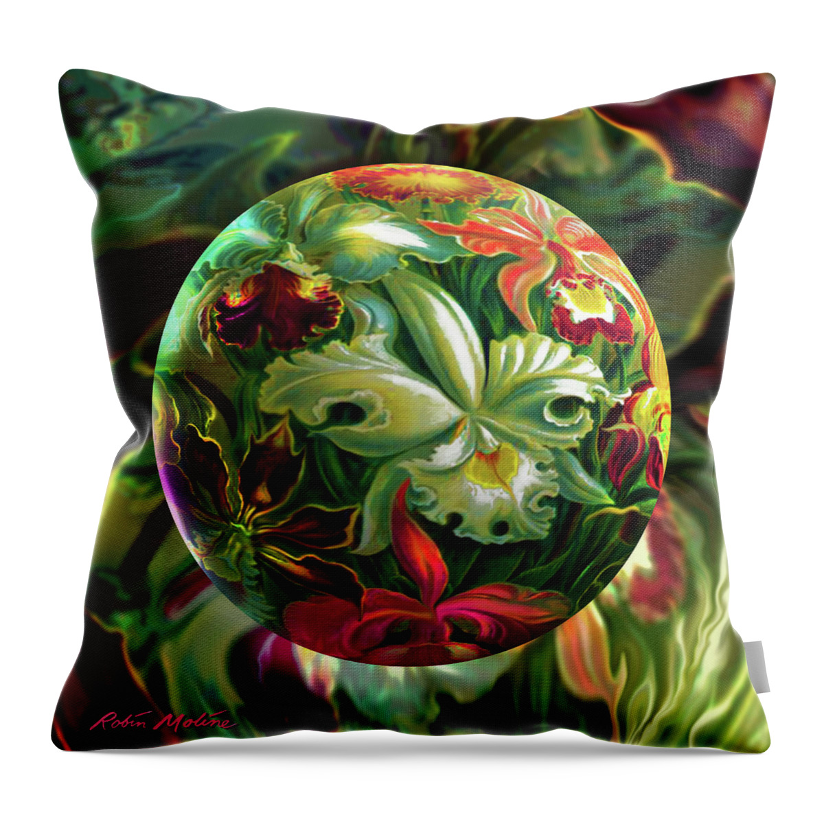 Day Lily Throw Pillow featuring the painting Day Lily Dreams by Robin Moline