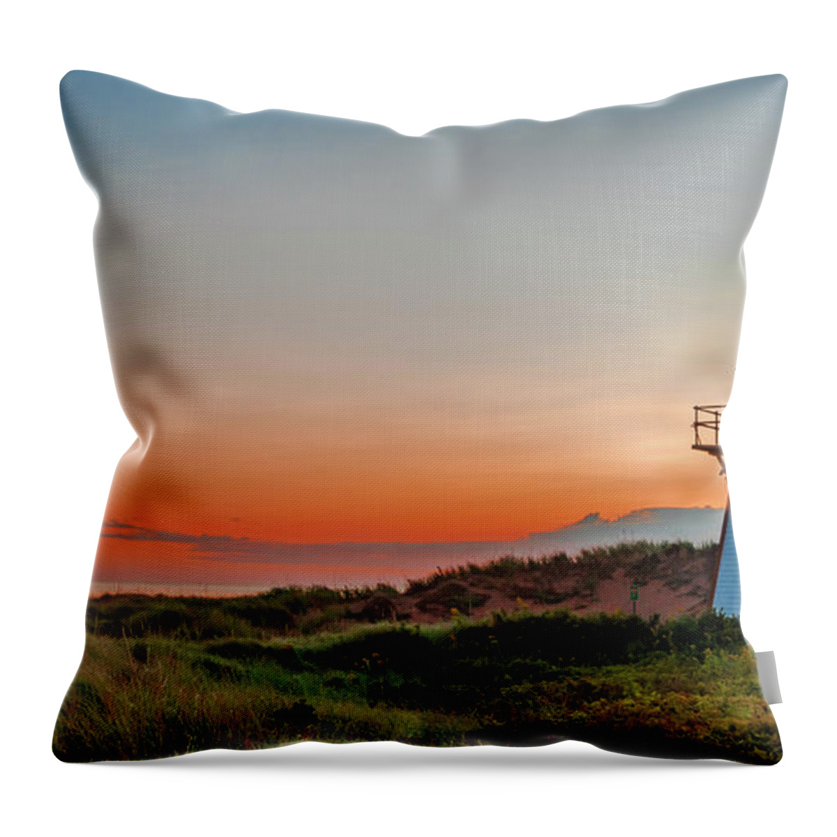 Pastel Throw Pillow featuring the photograph Daybreak at Covehead by Marcy Wielfaert