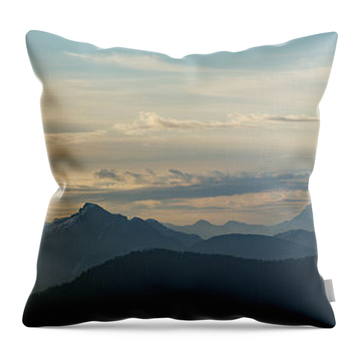 Canada Throw Pillow featuring the photograph View From Mount Seymour at Sunrise Panorama by Rick Deacon