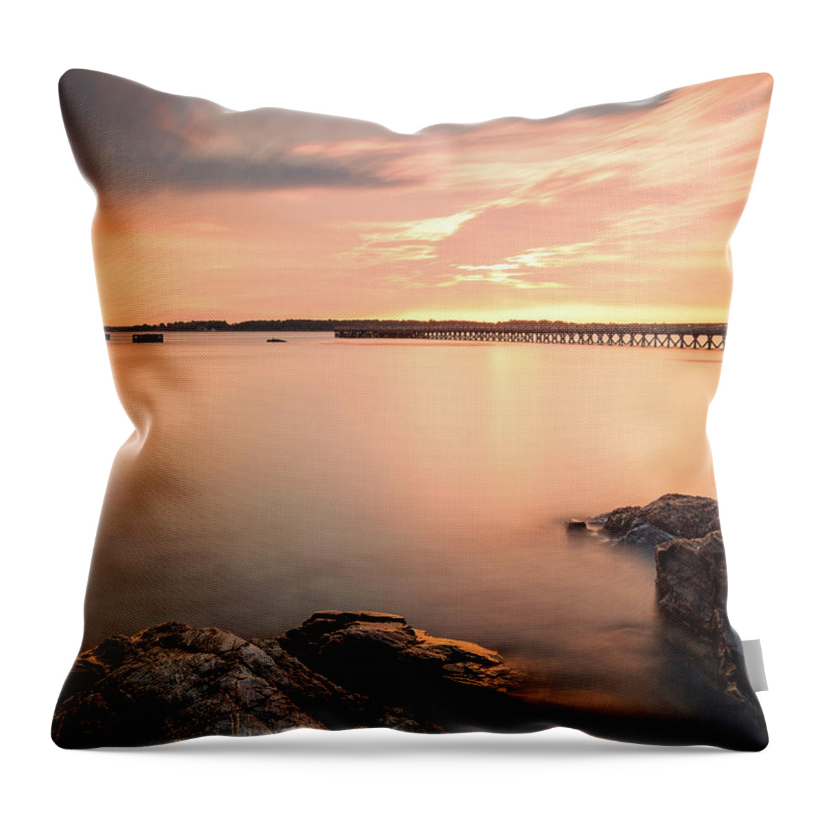 Amazing New England Artworks Throw Pillow featuring the photograph Days End Daydream by Jeff Sinon