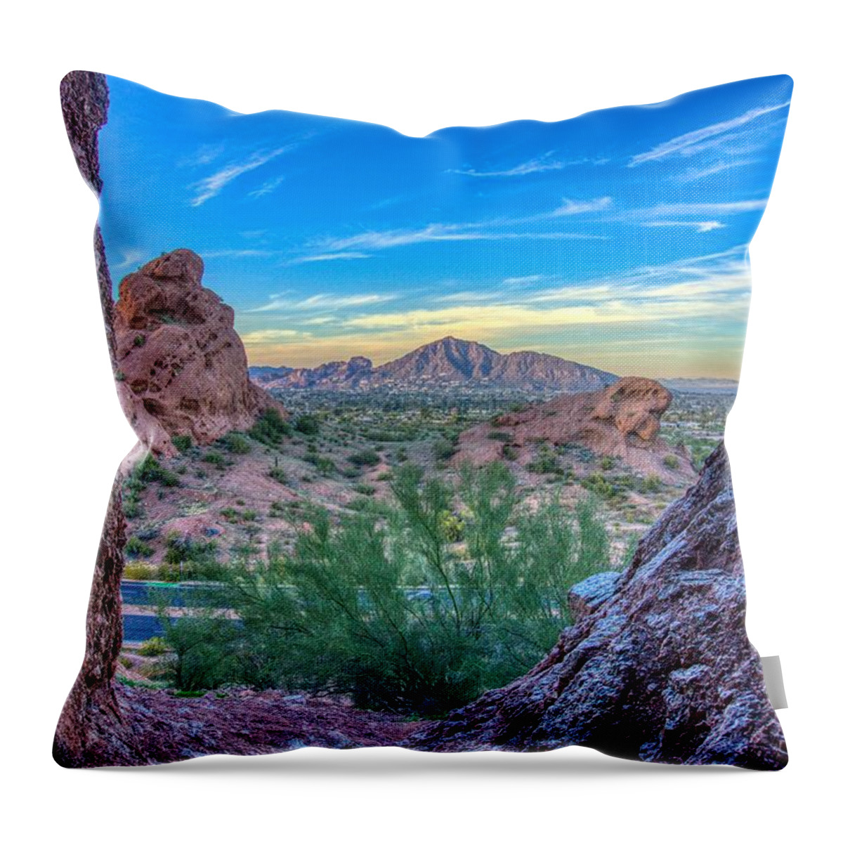 Sunsets Throw Pillow featuring the photograph Desert Paradise by Anthony Giammarino