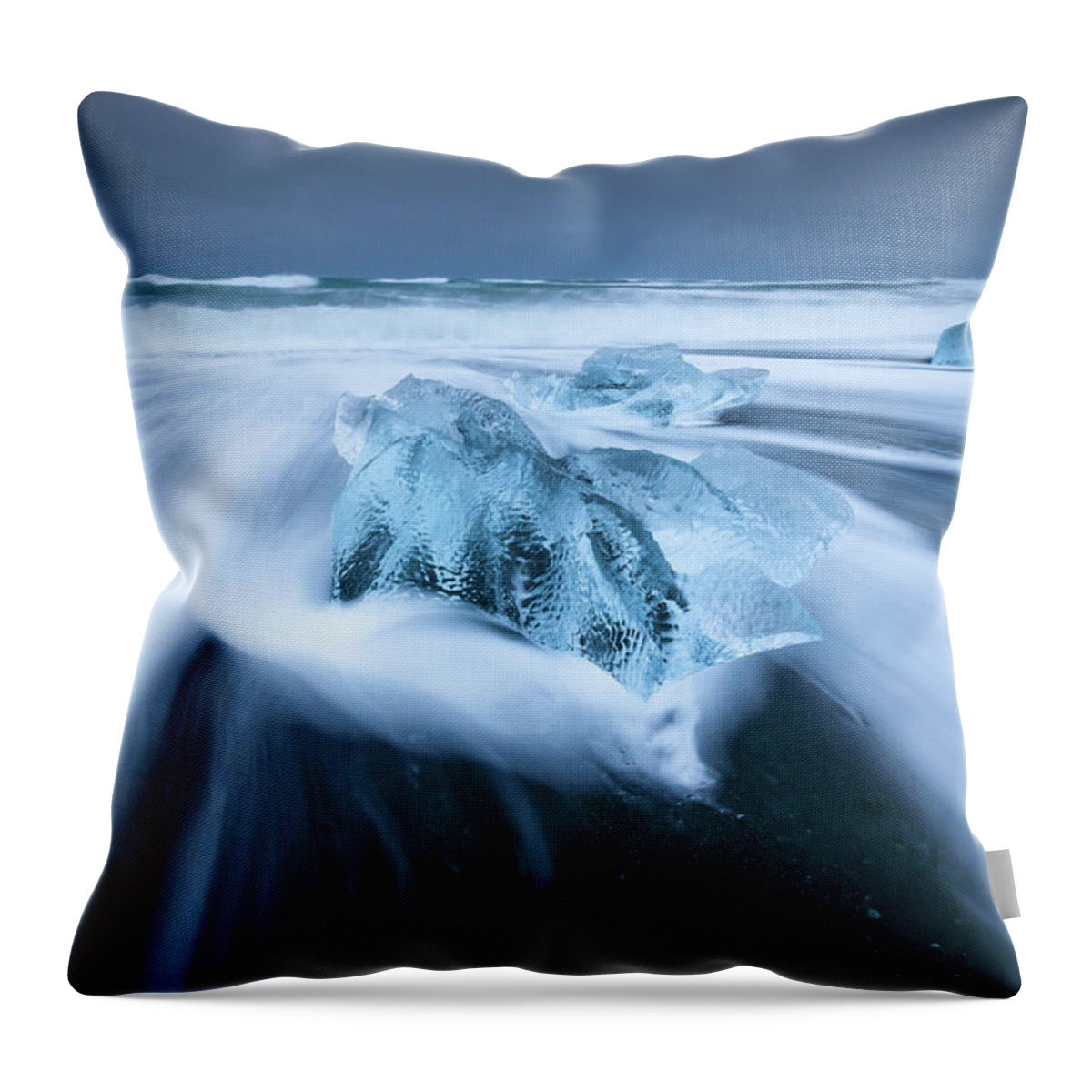 Iceland Throw Pillow featuring the photograph Diamond Beach by Rob Davies