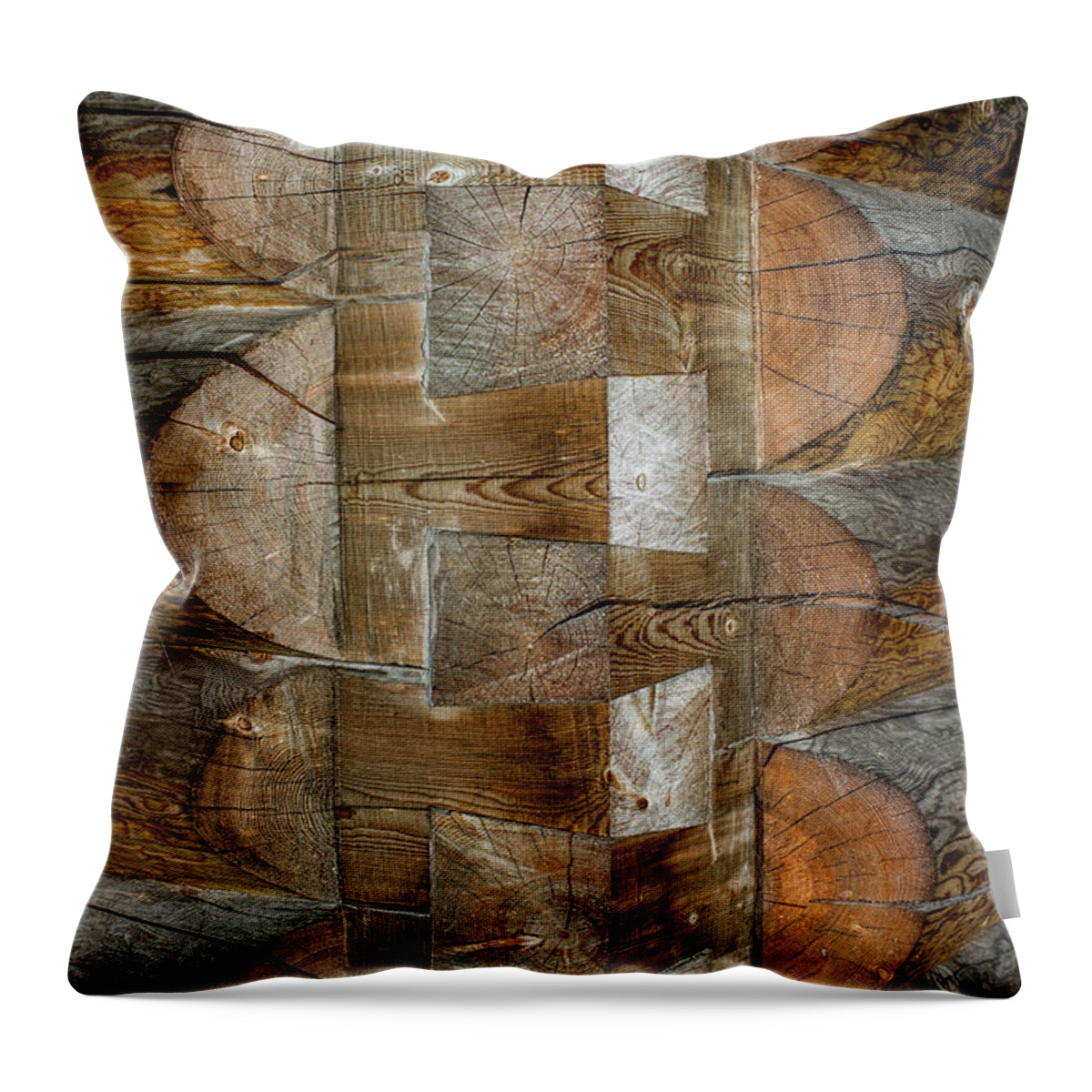 Alaska Throw Pillow featuring the photograph Dovetail Notches by Fred Denner