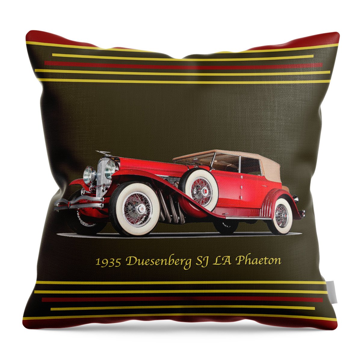 Duesenberg Throw Pillow featuring the digital art Duesenberg 1935 by Chuck Staley