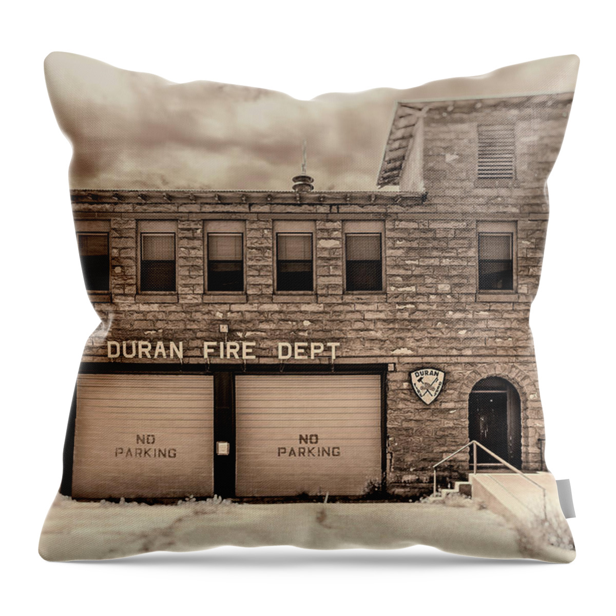  Throw Pillow featuring the photograph Duran Fire Dept by Lou Novick