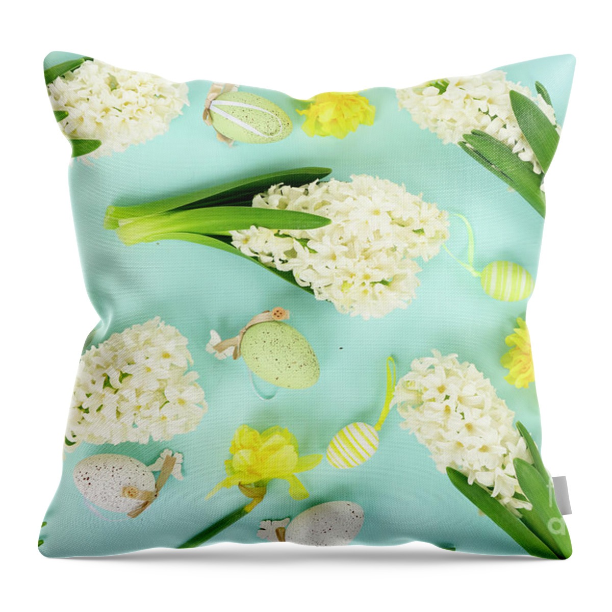 Easter Throw Pillow featuring the photograph Easter on Blue by Anastasy Yarmolovich