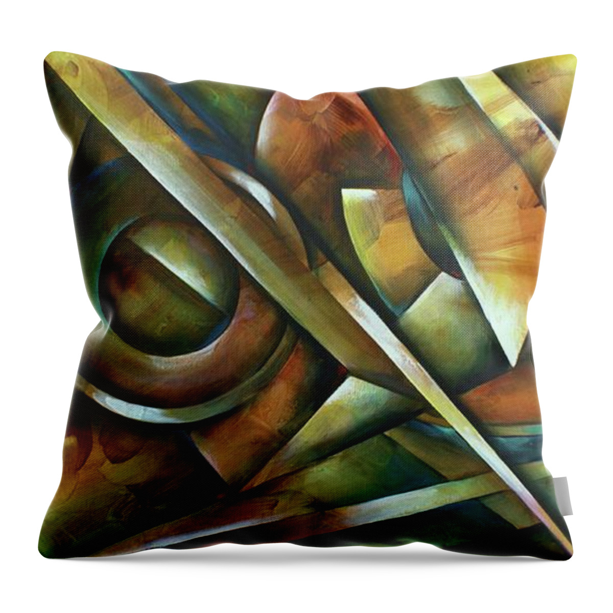 Geometric Throw Pillow featuring the painting Edges by Michael Lang