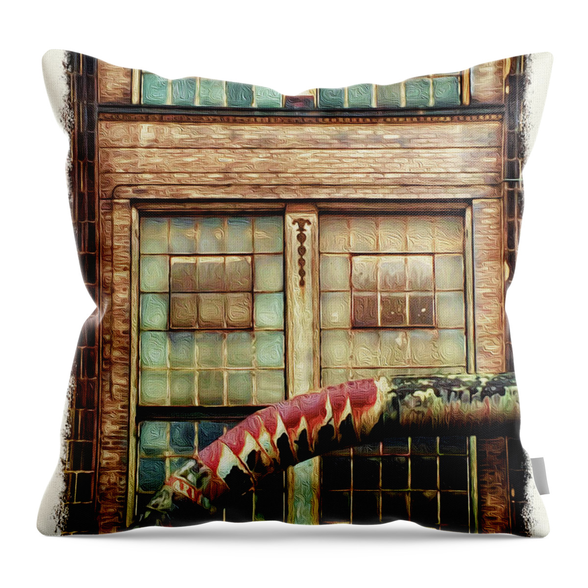 Warehouse Throw Pillow featuring the photograph Ediface by Peggy Dietz