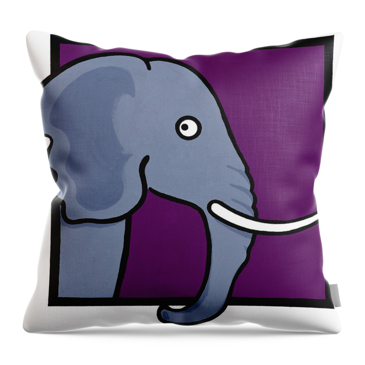 Gouache Throw Pillow featuring the digital art Elephant by Donna Ikkanda