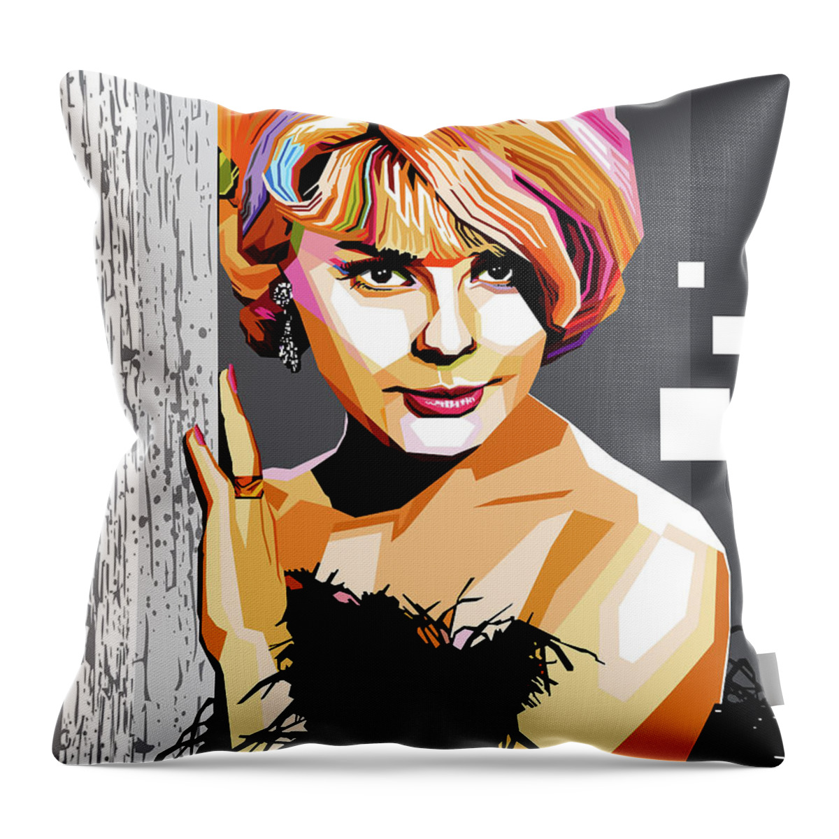 Elke Throw Pillow featuring the digital art Elke Sommer by Stars on Art