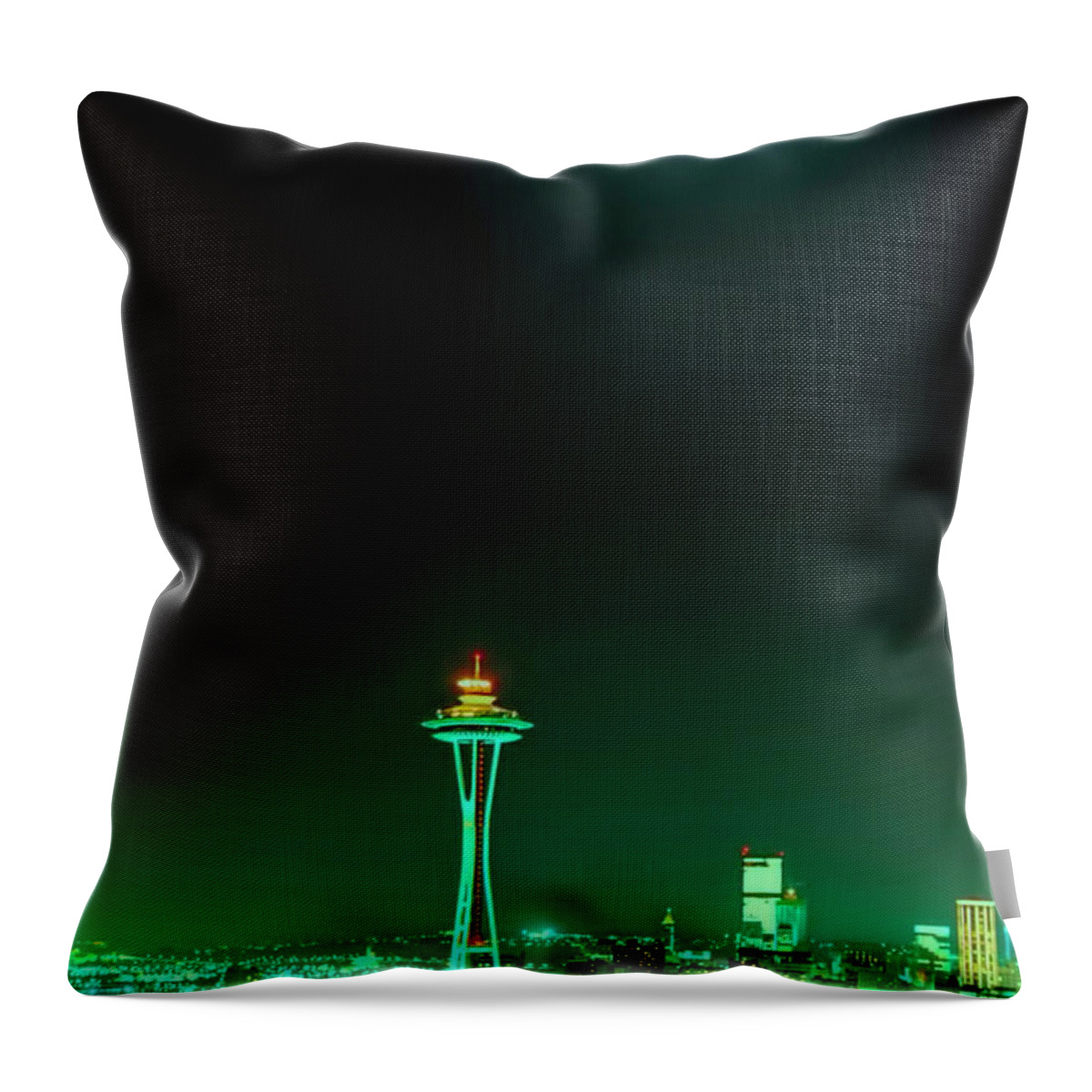 Seattle Throw Pillow featuring the photograph Emerald City Seattle by Cathy Anderson