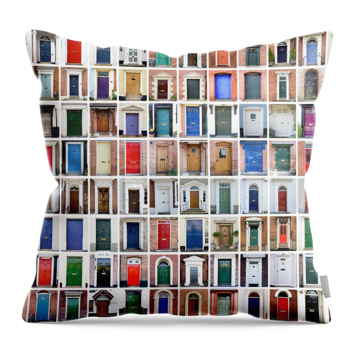 Icon Set Throw Pillow featuring the photograph English Shire Doors by Peteraustin