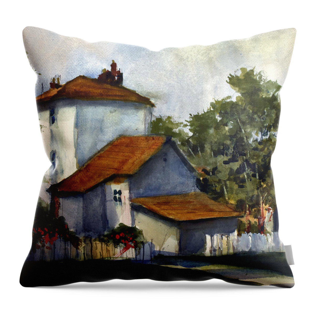 England. Ciuntry Throw Pillow featuring the painting English Sunny Afternoon by Charles Rowland