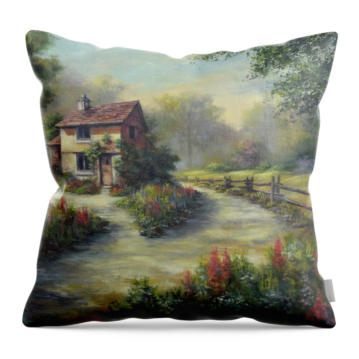 European Cottage Throw Pillow featuring the photograph European Cottage II by Lynne Pittard