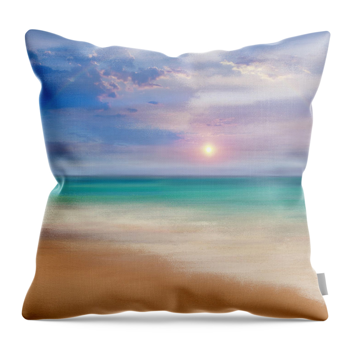Seascape Throw Pillow featuring the mixed media Eventide by Colleen Taylor