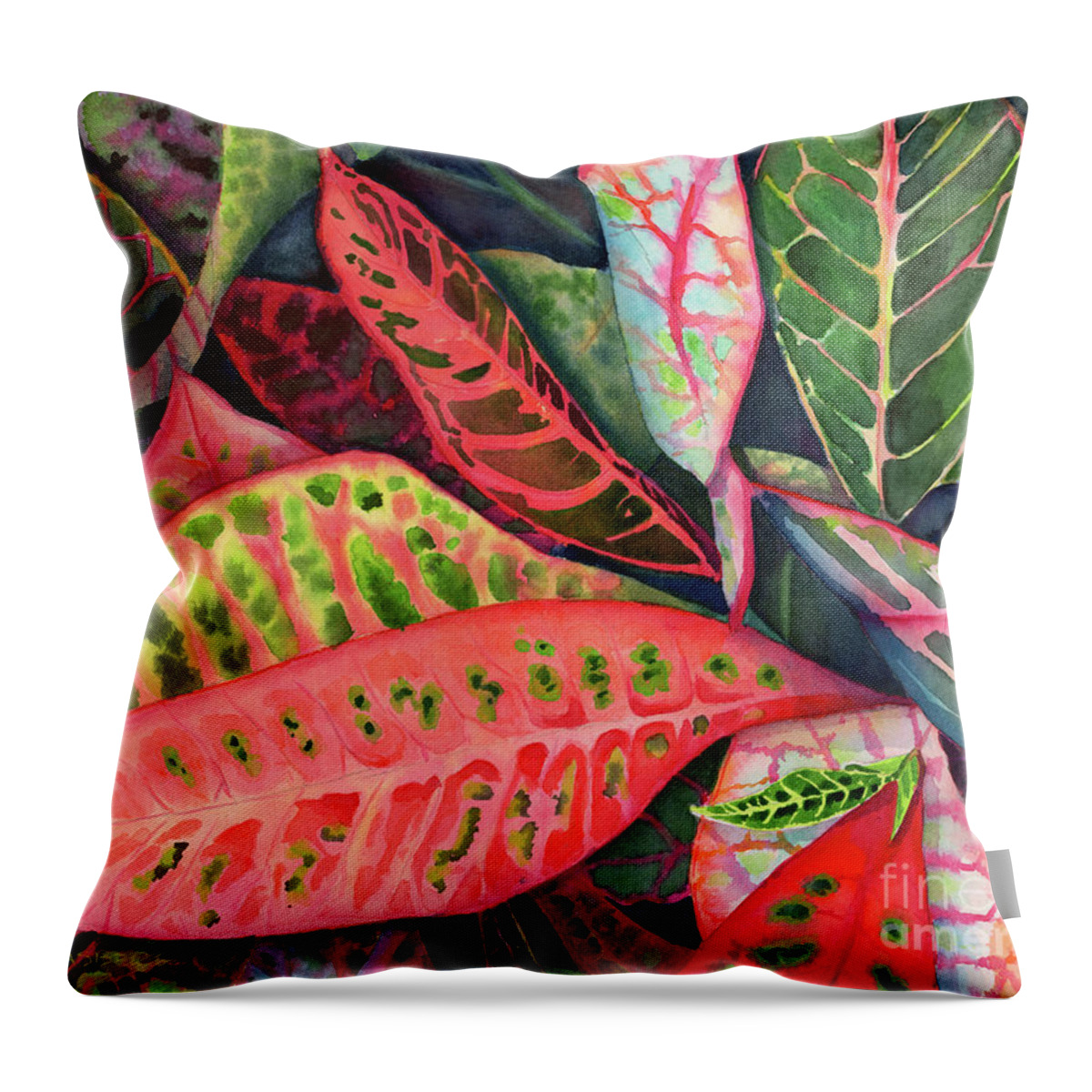 Facemask Throw Pillow featuring the painting Exuberance by Lois Blasberg
