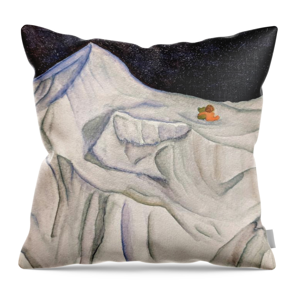 Mountains Throw Pillow featuring the painting Far From Home by Misty Morehead