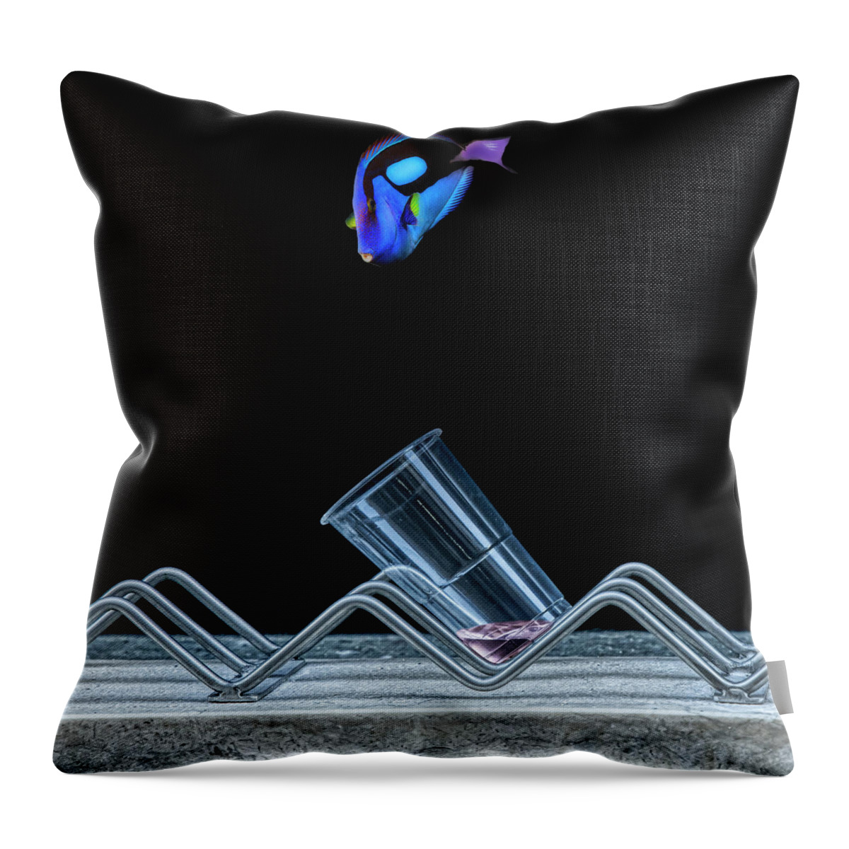 Fish Throw Pillow featuring the photograph Fish illusion by Micah Offman