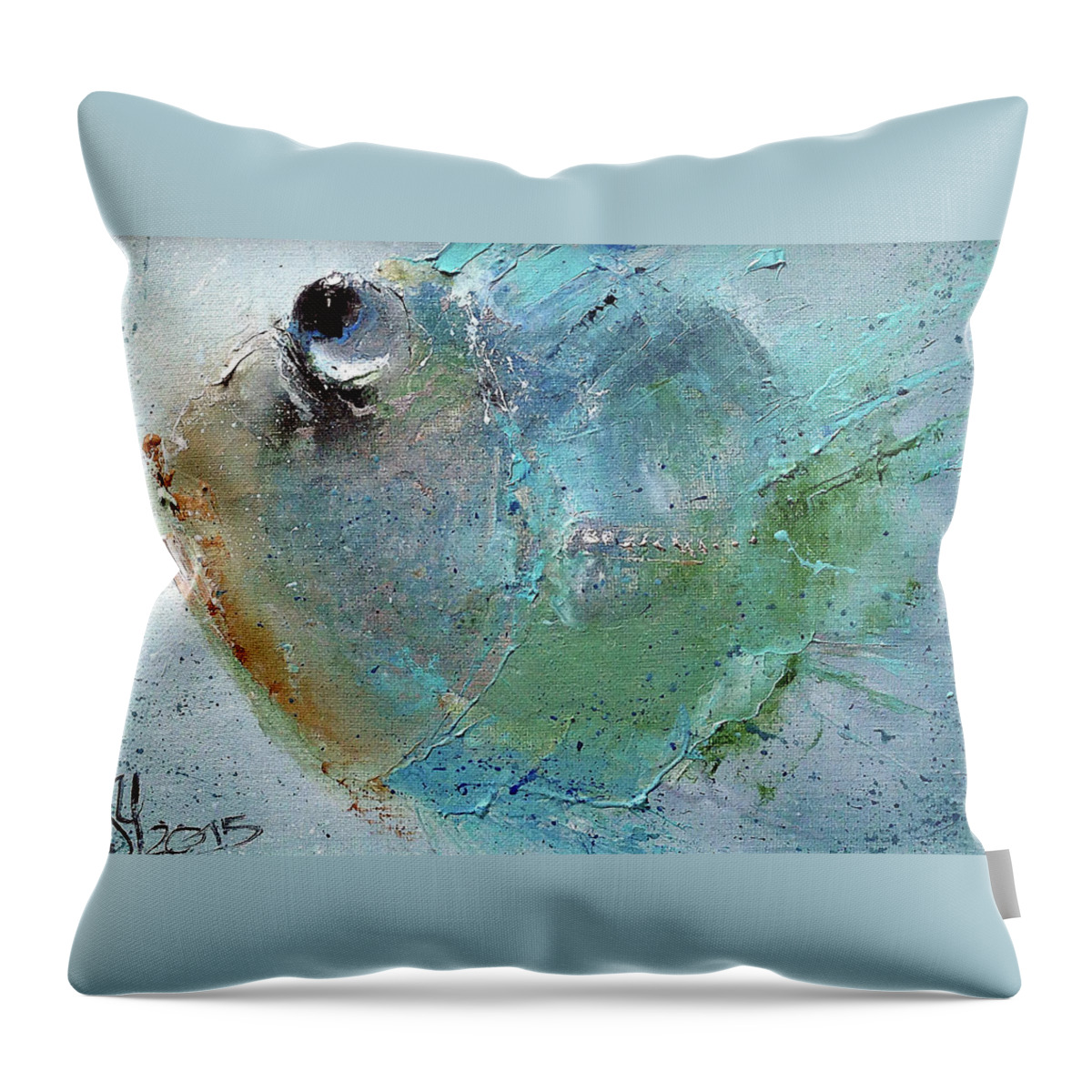 Russian Artists New Wave Throw Pillow featuring the painting Fish-Ka 3 by Igor Medvedev