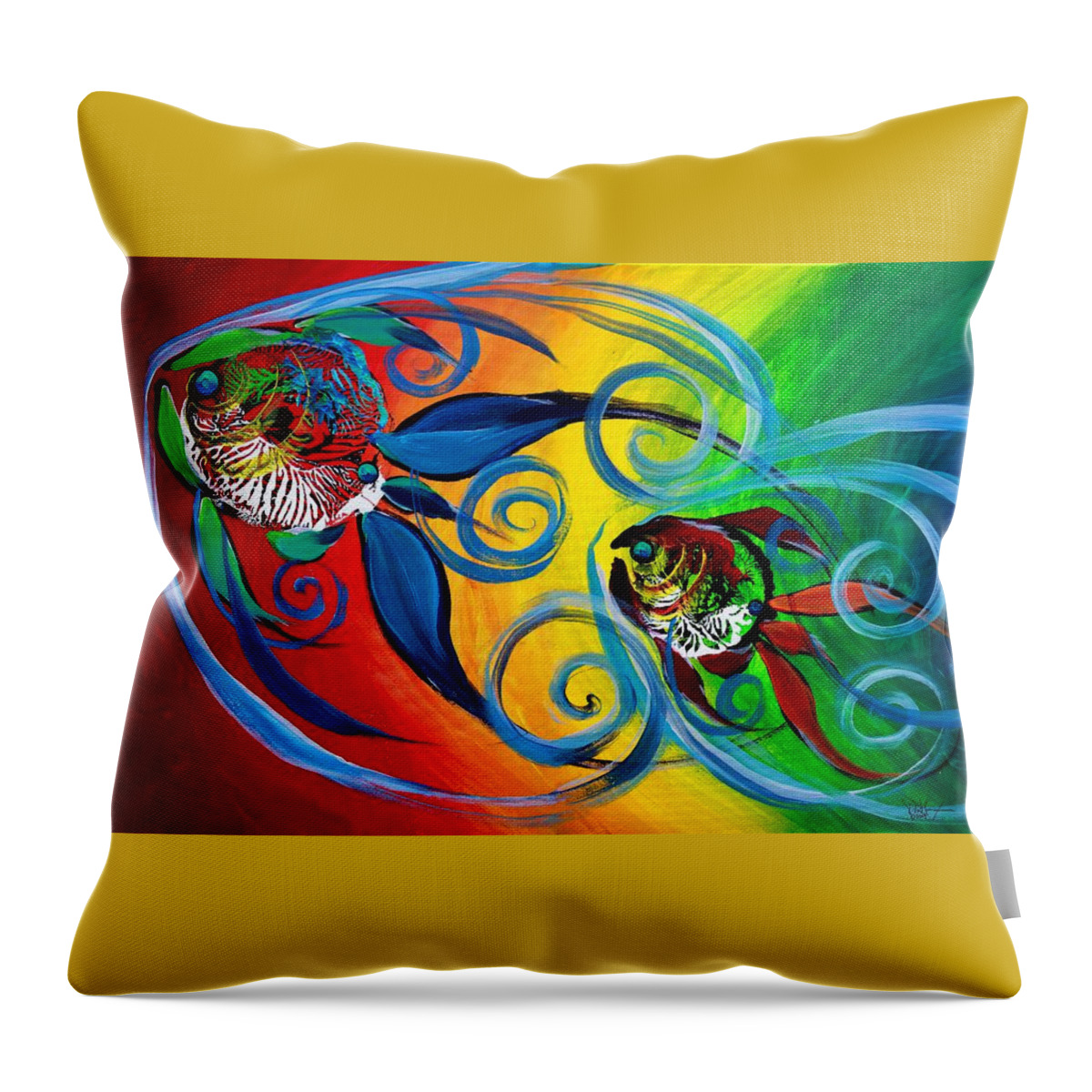 Love Throw Pillow featuring the painting Follow the Leader, Father Follows Son by J Vincent Scarpace