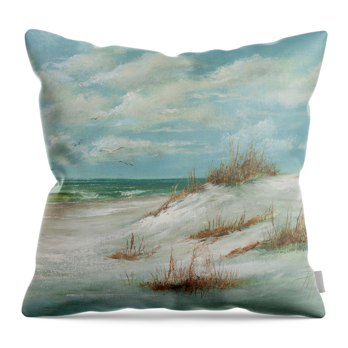  Throw Pillow featuring the painting Fort Walton Beach by Lynne Pittard