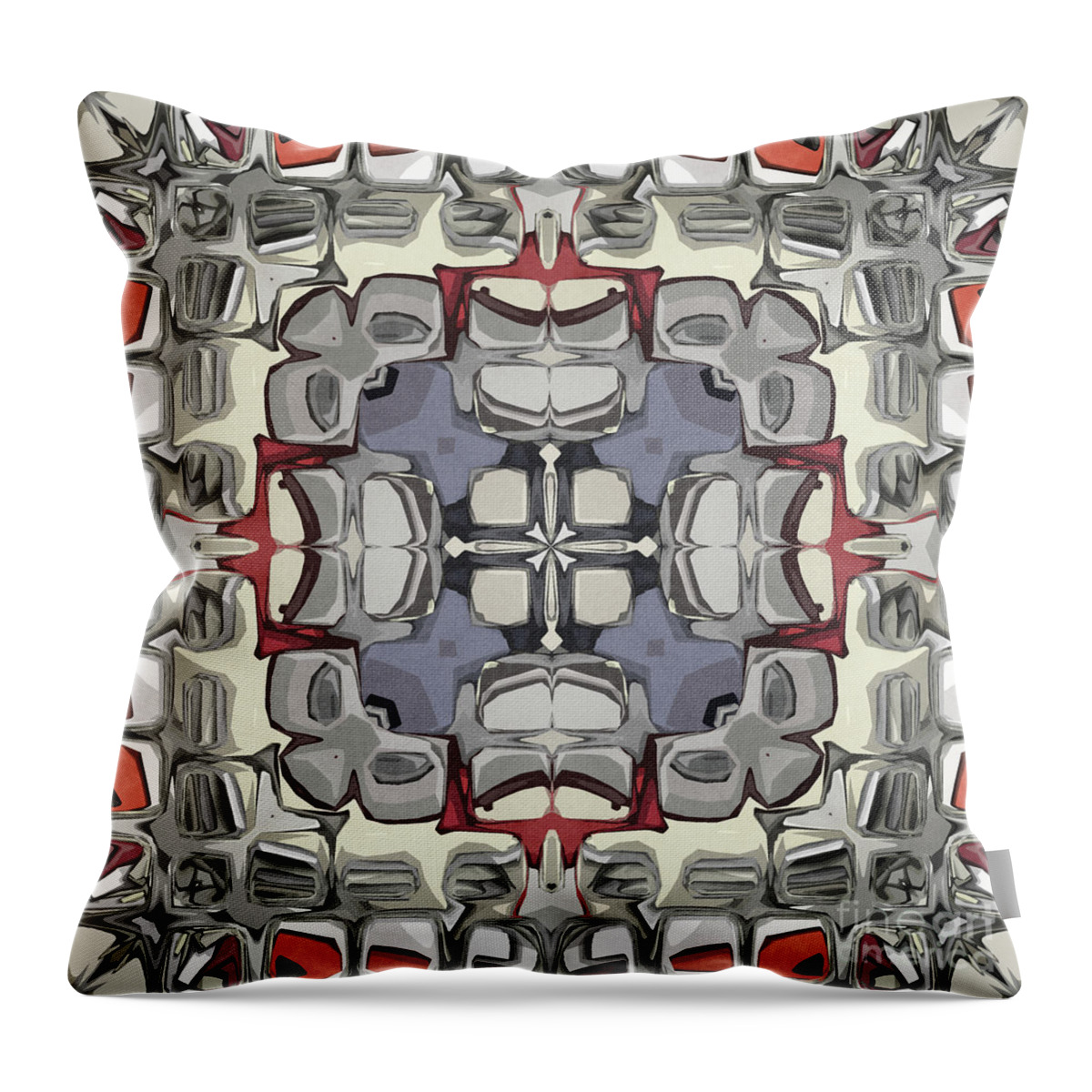 Mandala Throw Pillow featuring the digital art Four Corners of Texture by Phil Perkins