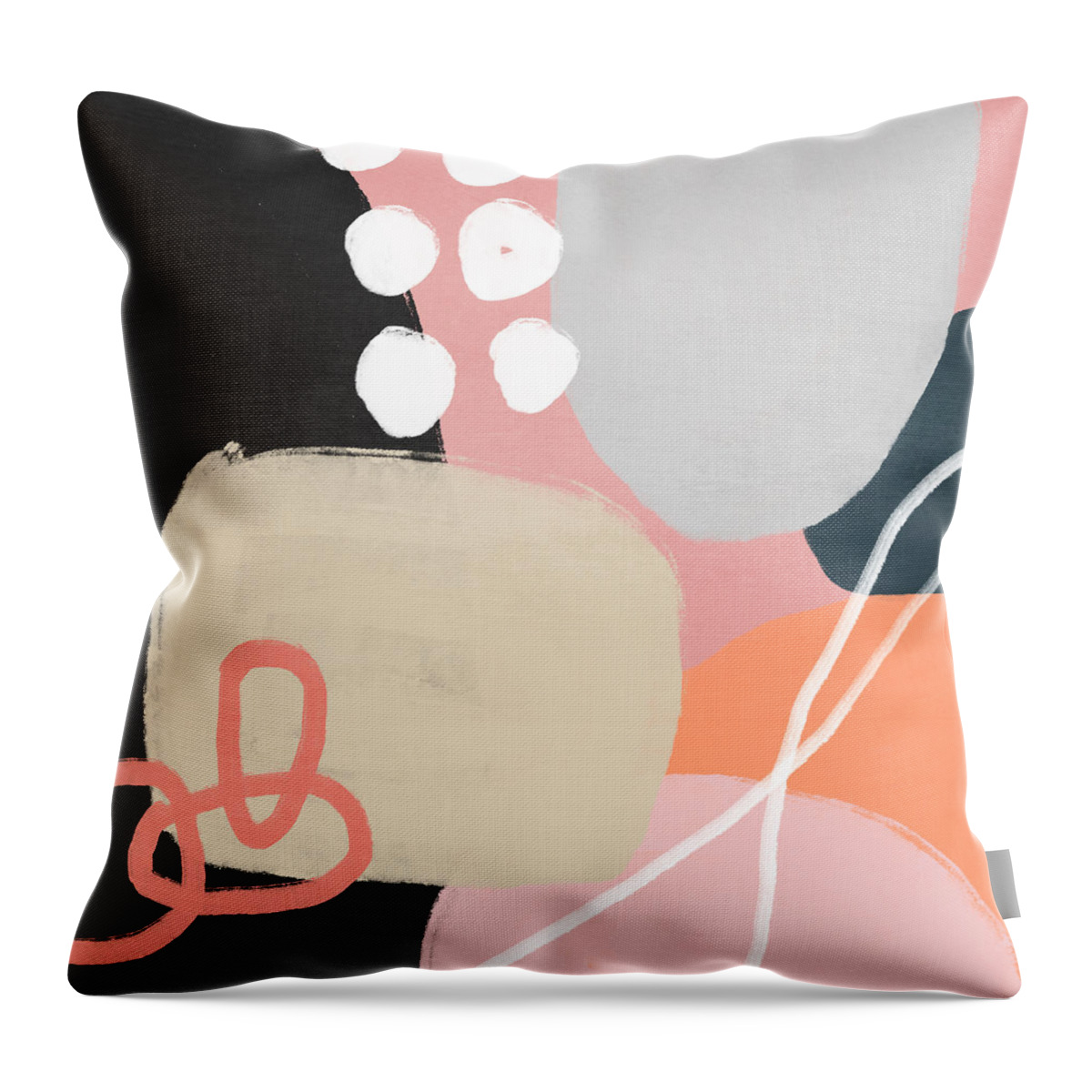 Modern Throw Pillow featuring the mixed media Fragments 1- Art by Linda Woods by Linda Woods