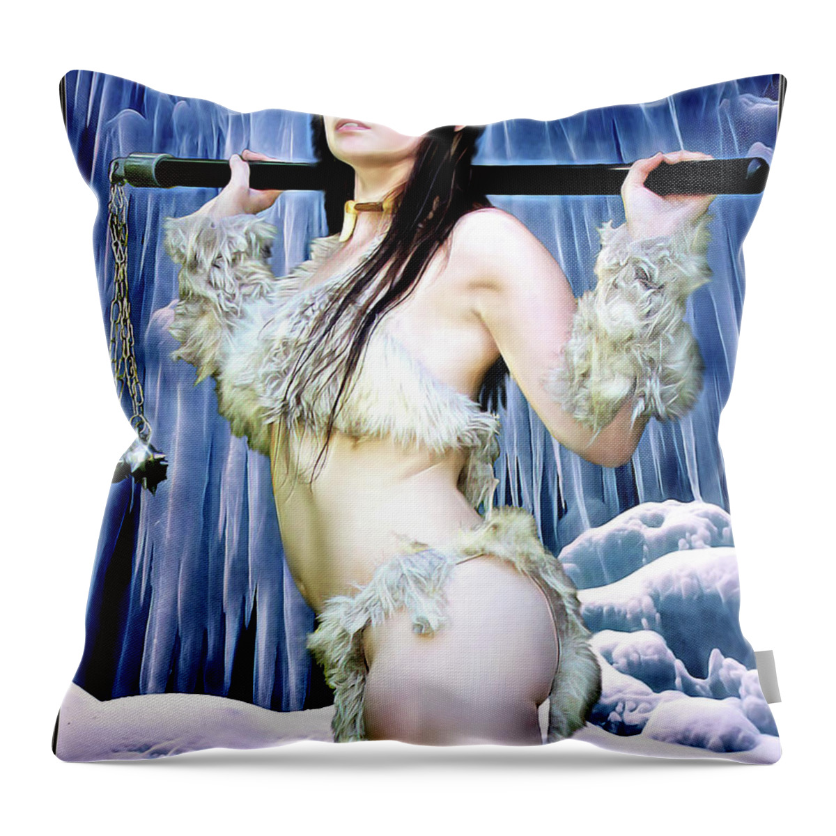 Ice Throw Pillow featuring the photograph Frostess by Jon Volden