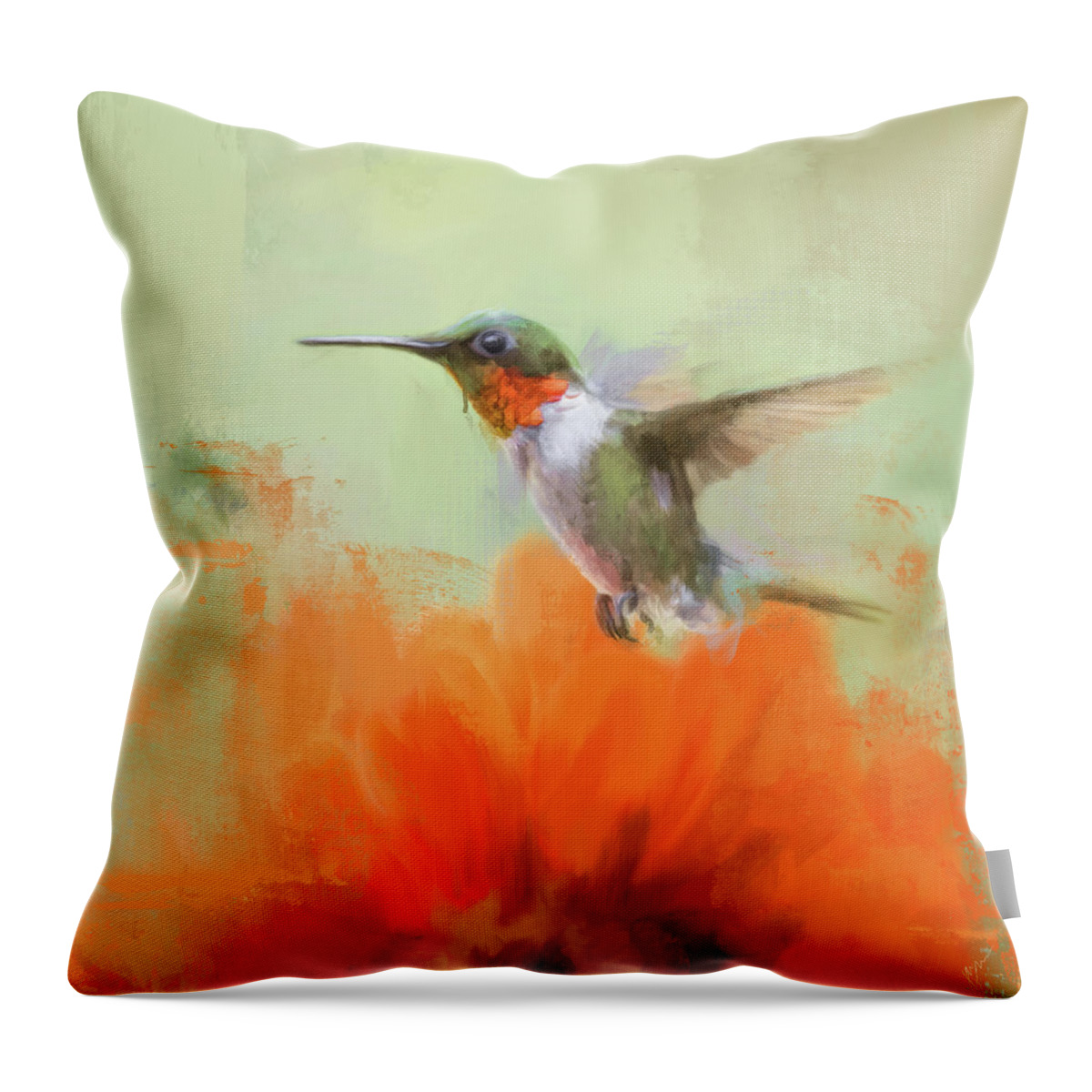 Colorful Throw Pillow featuring the painting Garden Beauty by Jai Johnson