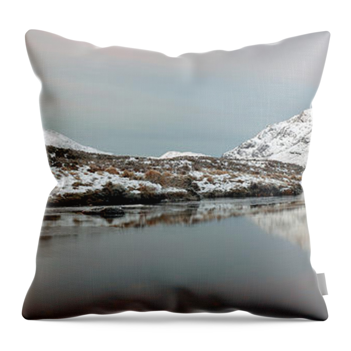 Glencoe Throw Pillow featuring the photograph Glencoe Snow Mountain Winter Sunrise by Grant Glendinning