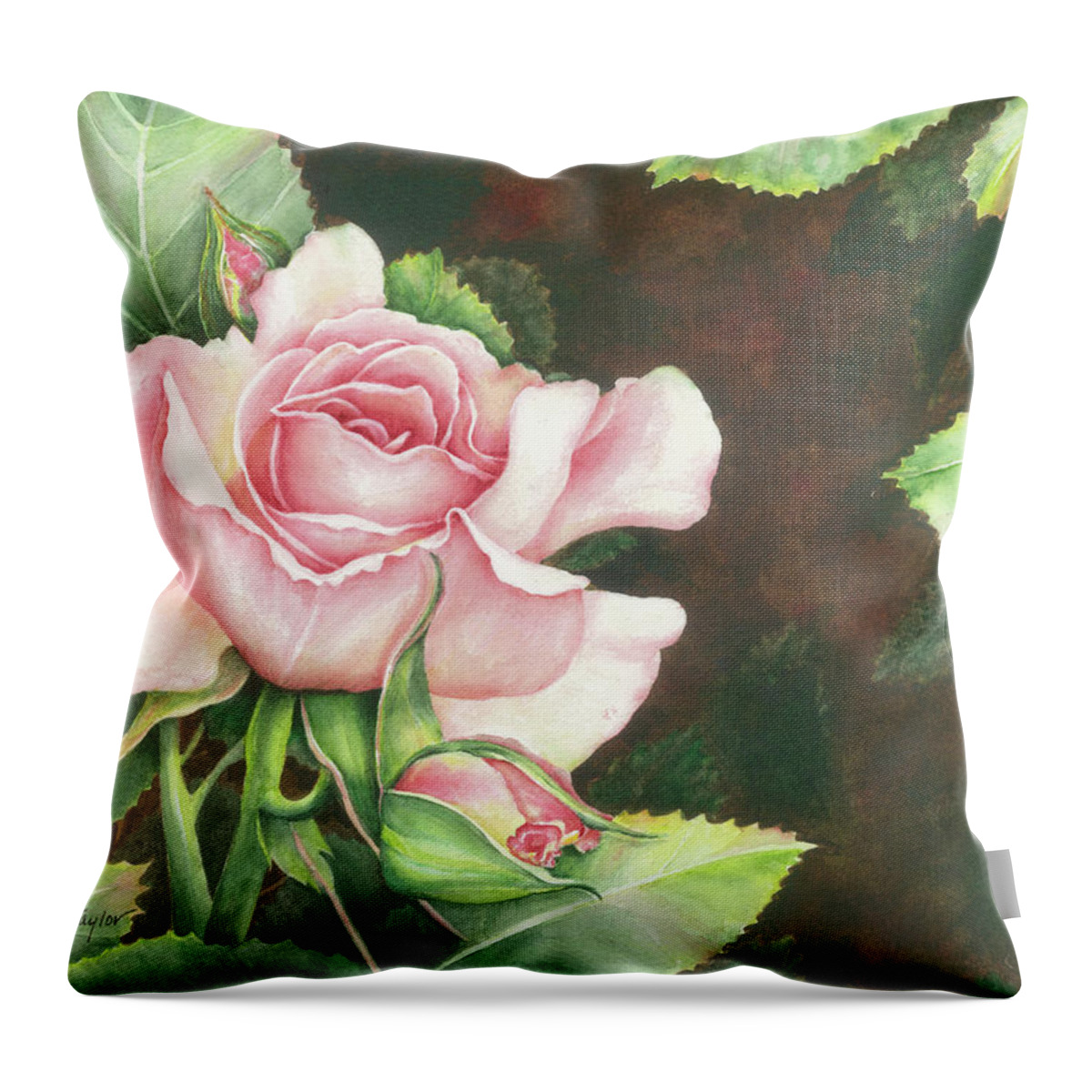 Rose Throw Pillow featuring the painting Grace by Lori Taylor