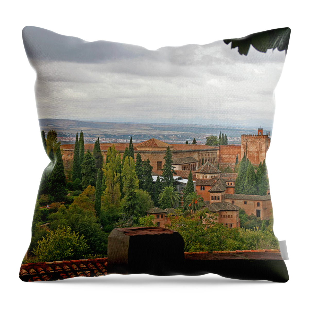 Granada Throw Pillow featuring the photograph Granada, Spain - Alhambra by Richard Krebs