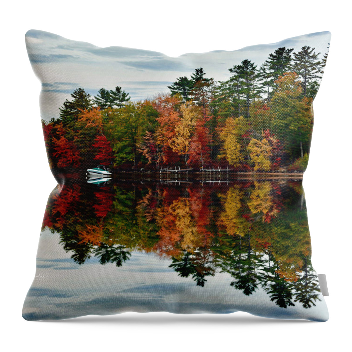 Autumn Throw Pillow featuring the photograph Grand Finale by Carolyn Mickulas