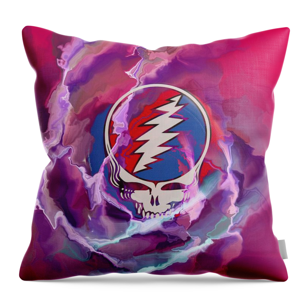 Grateful Dead Throw Pillow featuring the digital art Greatful Rose by David Lane
