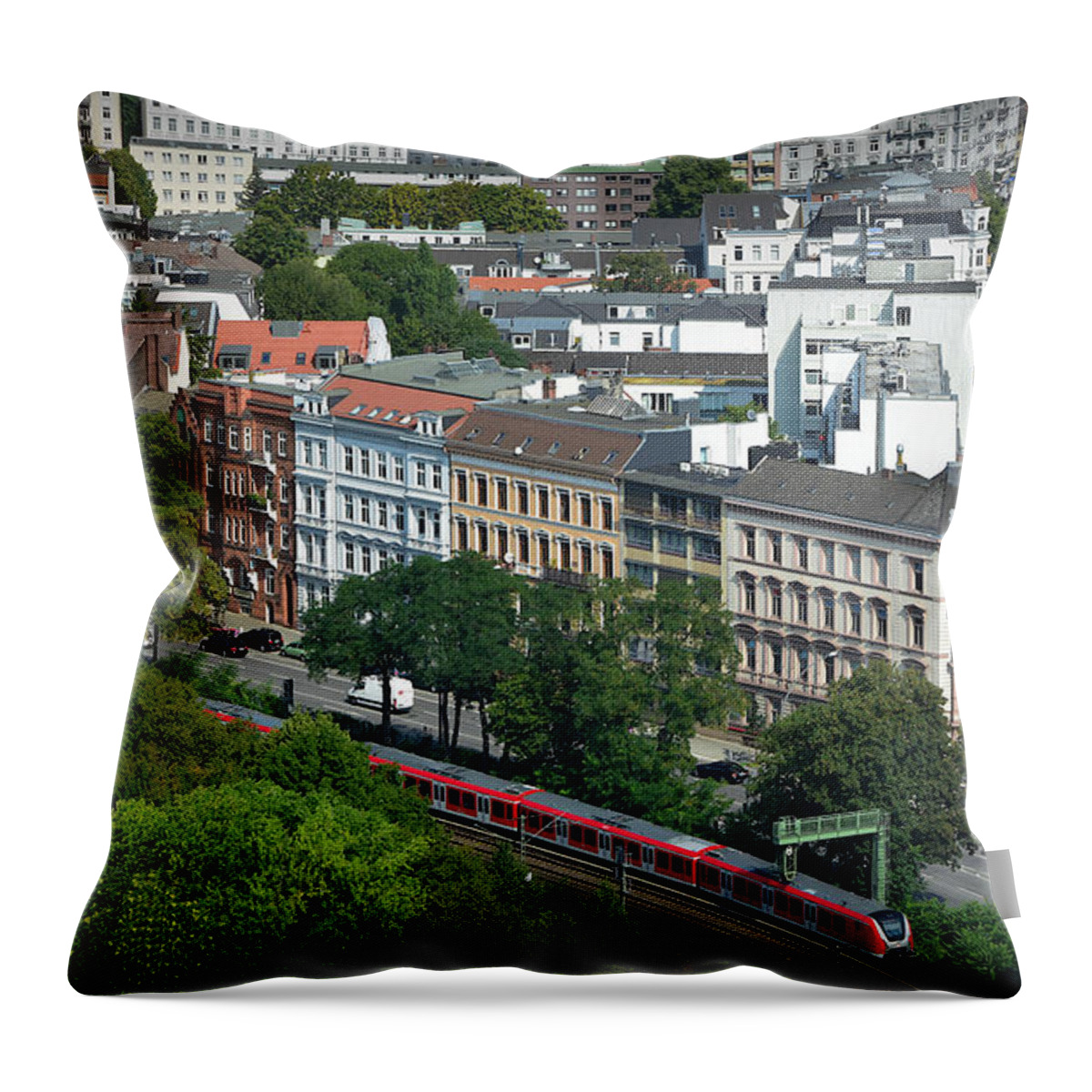 Hamburg Throw Pillow featuring the photograph Grindelallee, Rotherbaum District by Yvonne Johnstone