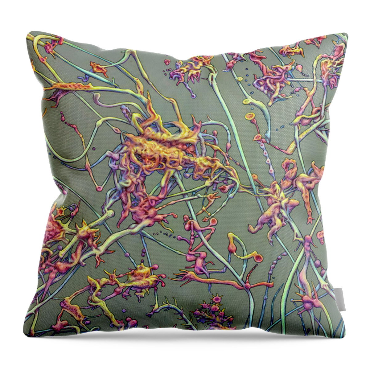 Growth Throw Pillow featuring the painting Growth by James W Johnson