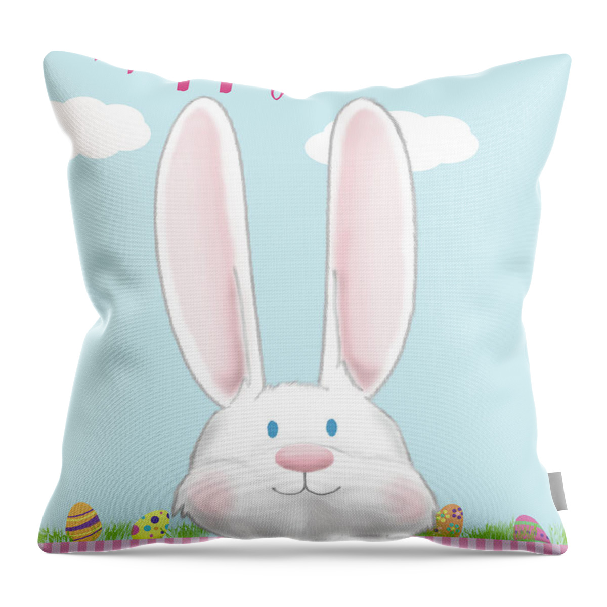 Happy Throw Pillow featuring the digital art Happy Easter I by Sd Graphics Studio