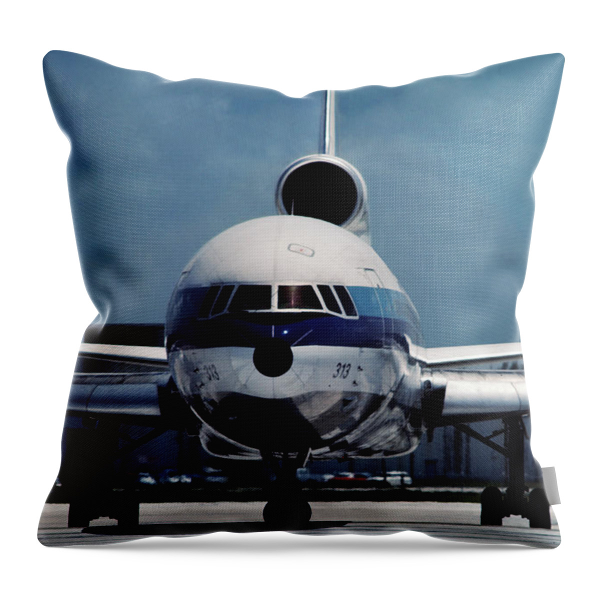 Eastern Airlines Throw Pillow featuring the photograph Head-on Eastern Airlines L-1011 by Erik Simonsen