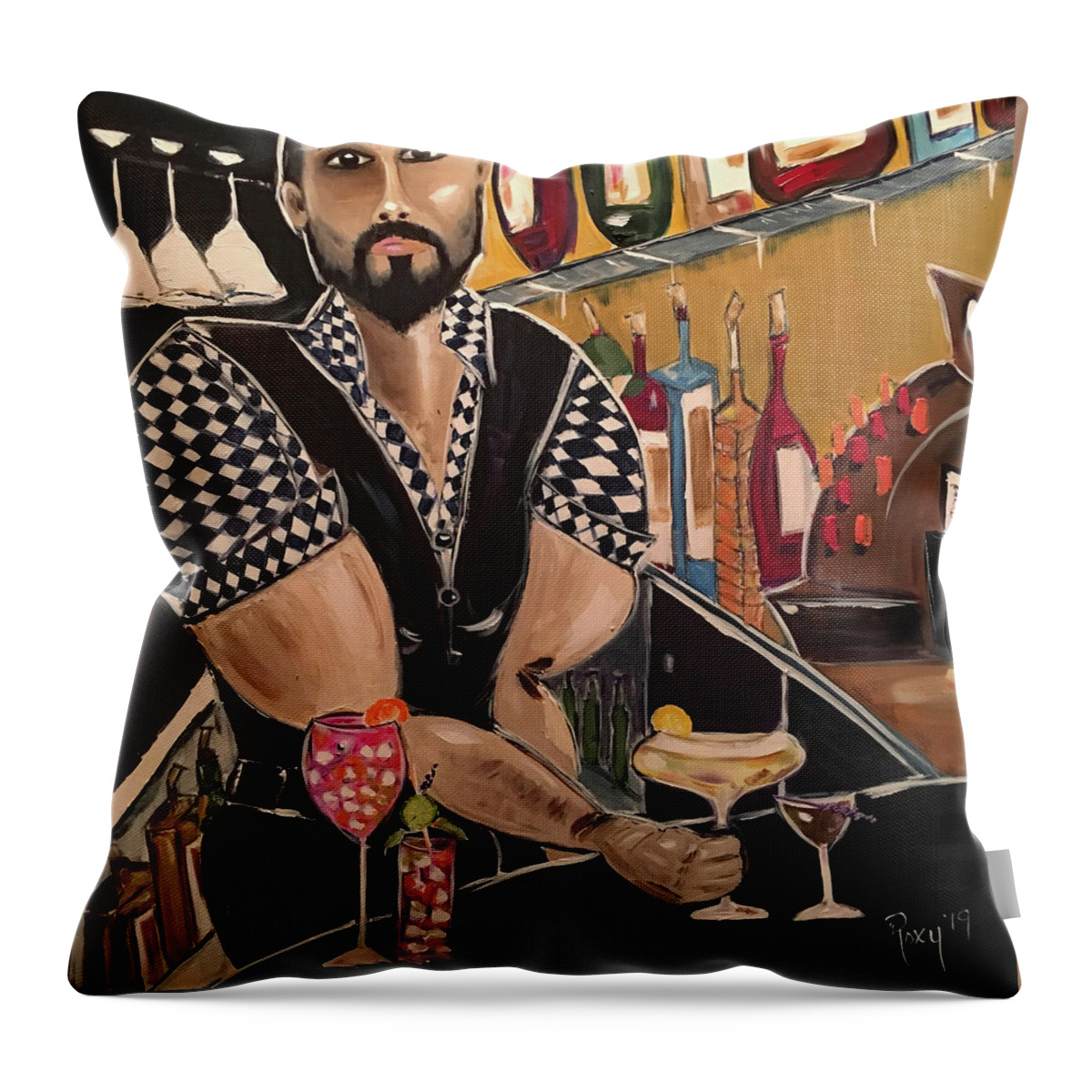 Dresden Throw Pillow featuring the painting Here Doll by Roxy Rich