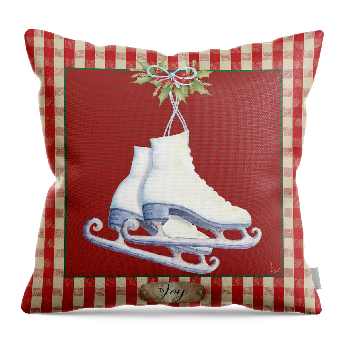 Hometown Throw Pillow featuring the painting Hometown Christmas IIi by Andi Metz