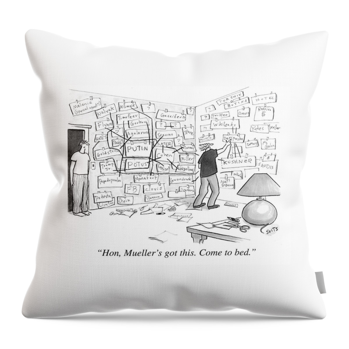Hon, Mueller's Got This. Come To Bed. Throw Pillow