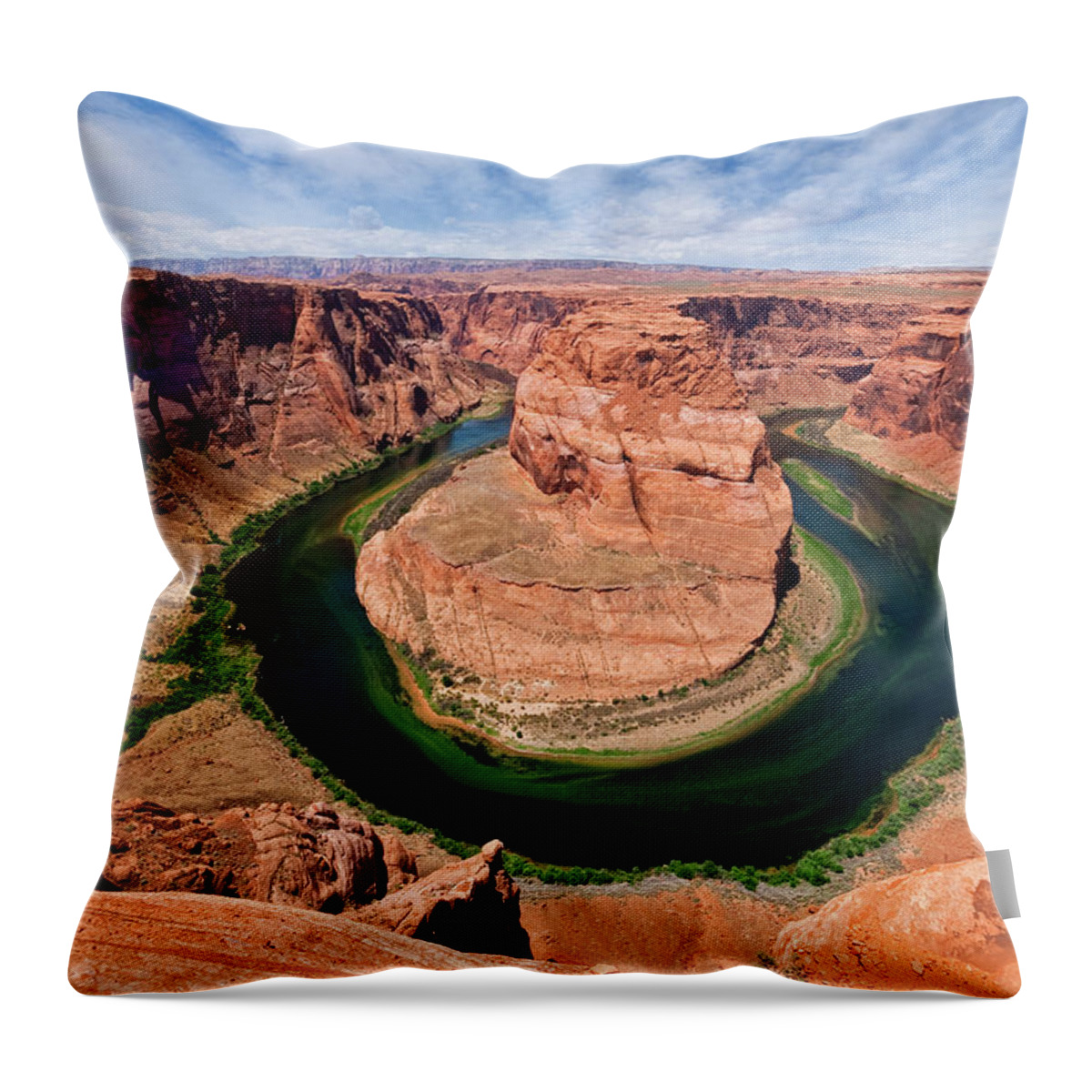 Arid Climate Throw Pillow featuring the photograph Horseshoe Bend on the Colorado River by Jeff Goulden