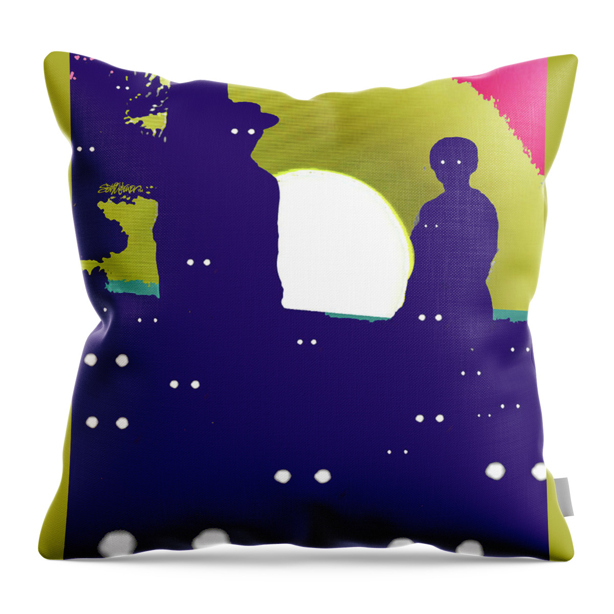 I Hear Something In The Woods Throw Pillow featuring the digital art I Hear Something in the Woods? by Seth Weaver
