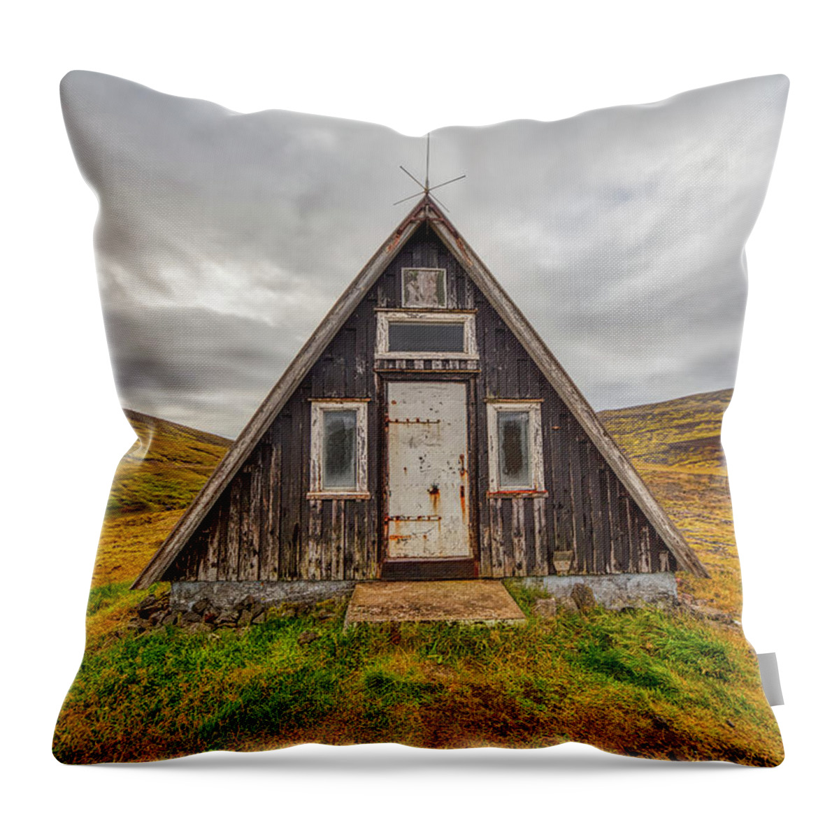 David Letts Throw Pillow featuring the photograph Iceland Chalet by David Letts